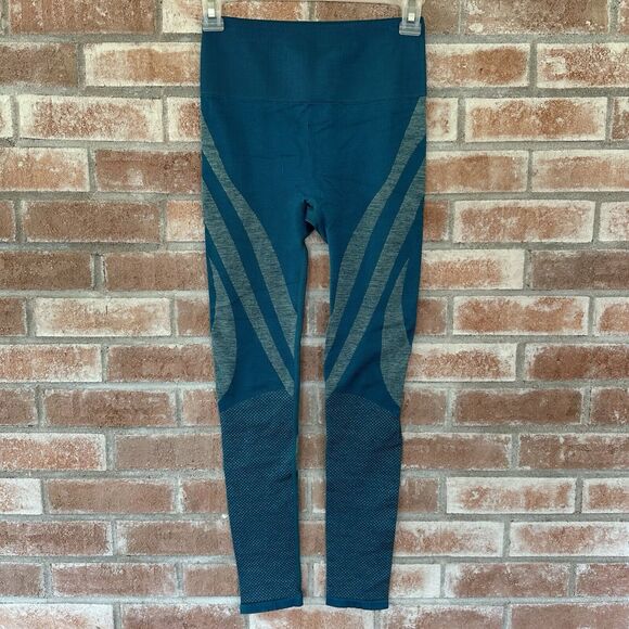 Fabletics Women's High Waisted Seamless Dot Tight Leggings XS Teal Blue - Picture 4 of 11